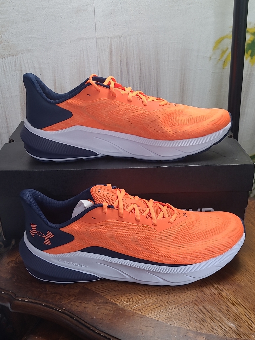New in box! Under Armour Charged Turbulence 3 Mens 14 solar orange athletic shoe